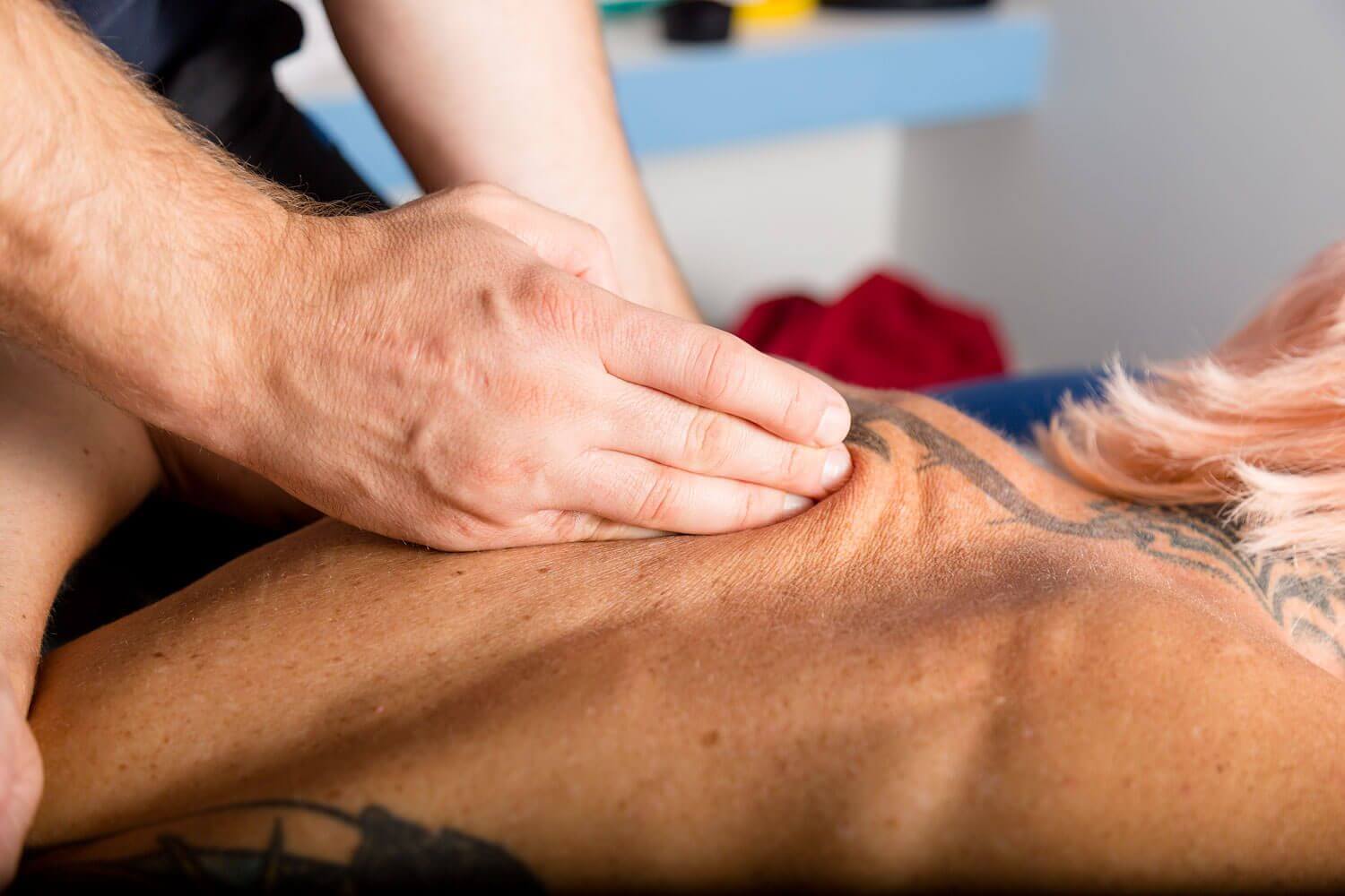 Soft tissue massage therapy session