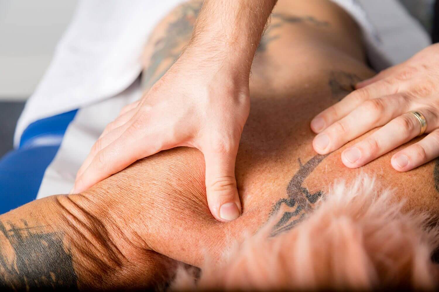 Targeted sports massage therapy session